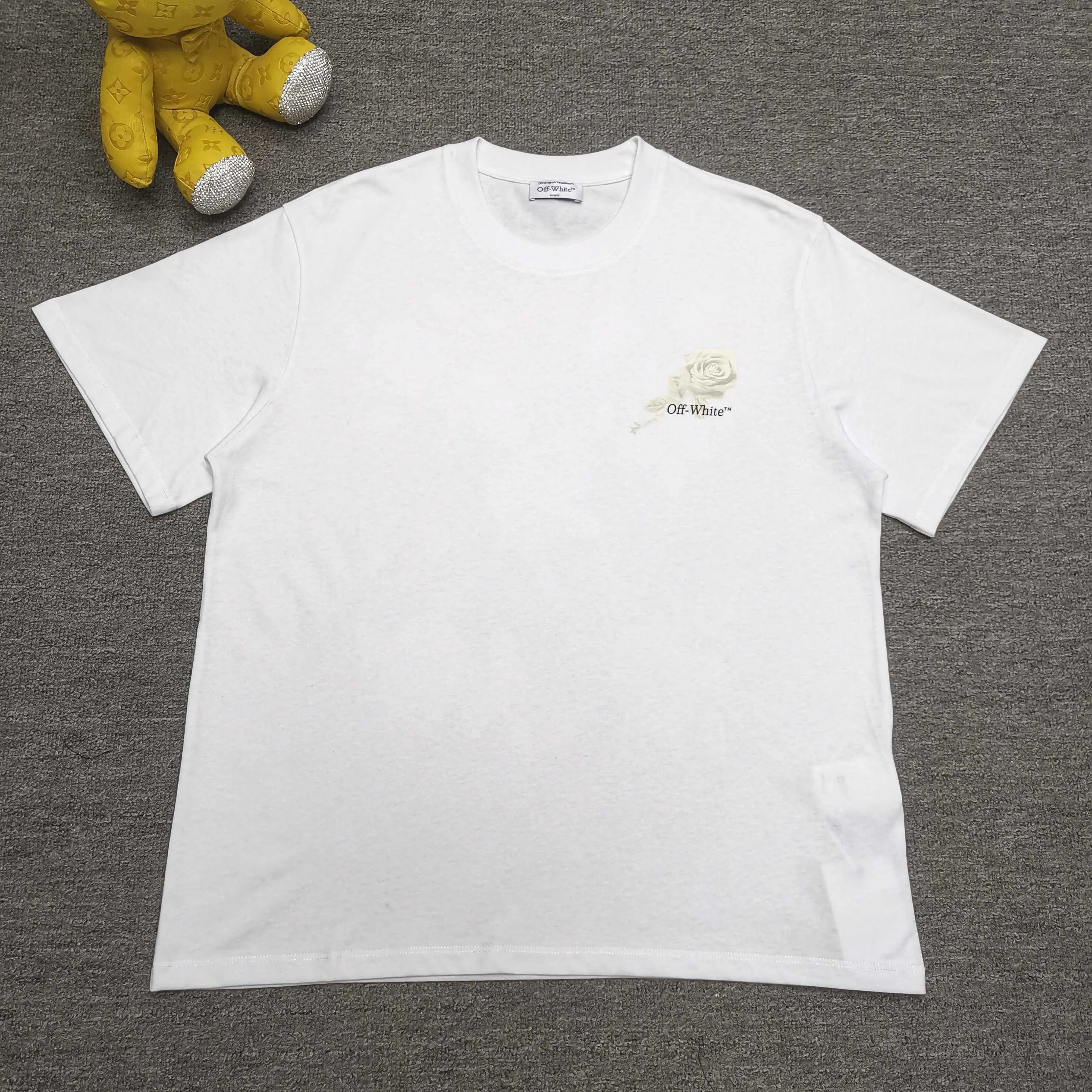 off white rose arrow short sleeve black XS S M L top version P240
